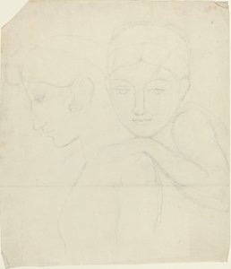 2 つの女性の頭 作： John Flaxman