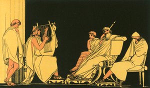 Demodocusの歌でユリシーズは泣きます 作： John Flaxman