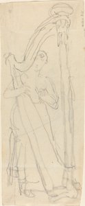 ハープを弾く女 (ラヴィニア・バンクス?) 作： John Flaxman