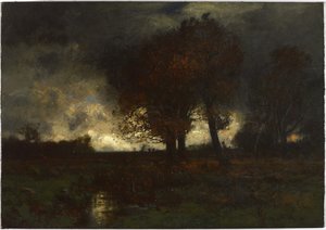 嵐の日、1887 作： John Francis Murphy