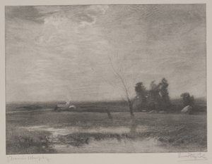 ローランズの午後、ティモシー・コール（1852-1931）による印刷 作： John Francis Murphy