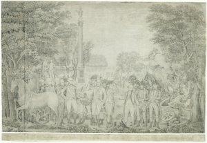 1781年10月、バージニア州のヨークタウンで敗北した1810年から1815年のイギリス軍、ワシントン将軍に降伏
