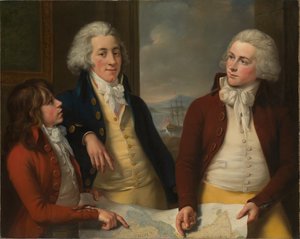 マネー兄弟ウィリアム(1769-1834)、ジェームズ(1772-1833)、ロバート・テイラー(1775-1803) 作： John Francis Rigaud
