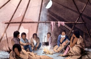 クリーインディアンテントのインテリア、1823