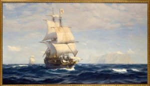 ジョン・フレイザー：海峡のマゼラン-絵画 作： John Fraser