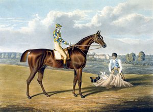トーマス・サザーランド（1785-1838）が刻印したセントレガーの勝者「Barefoot」。 作： John Frederick Herring Snr