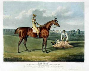 ドンカスターのグレートセントレガーを制した「ベアフット」。 作： John Frederick Herring Snr