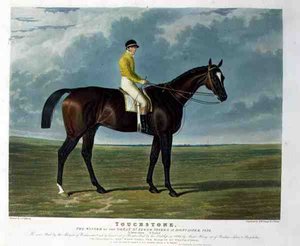 ドンカスターの偉大なセントレガーステークスを制した「タッチストーン」。 作： John Frederick Herring Snr