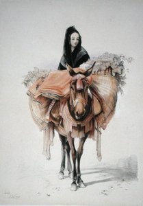 セビーリャ 1835年 チャールズ・ジョセフ・ハルマンデル（1789-1850）が彫った「スペインのスケッチ」より 1836年に出版されたカラー・リトグラフ版