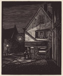 ケンブリッジピーズ・ヒル（木版画）