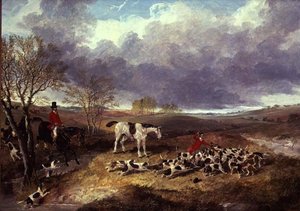 The Cambridgeshire Hunt: the Death」（油彩・キャンバス 作： John Frederick Herring Jnr