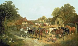 英語の家屋敷（油） 作： John Frederick Herring Senior