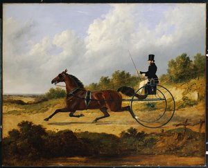 「自信」、花婿によって動かされるギグを描く、1842 作： John Frederick Herring Senior