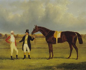 ユークリッド」と騎手コノリー、調教師ペティット（油彩・キャンバス 作： John Frederick Herring Senior