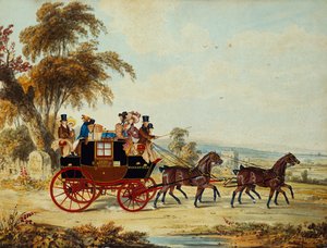ブライトン-オープンロードのロンドンコーチ、1831年