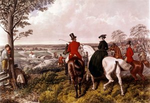 キツネ狩りに出かけるところ プリント ジョン・フレデリック・ヘリング（1795-1865） 1870年 個人蔵 作： John Frederick Herring Senior