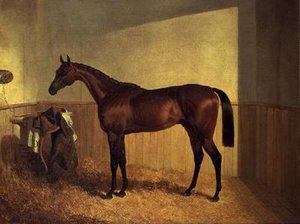 ルースボックスに入れられたベイの競走馬「ザ・メリーモナーク 作： John Frederick Herring Senior