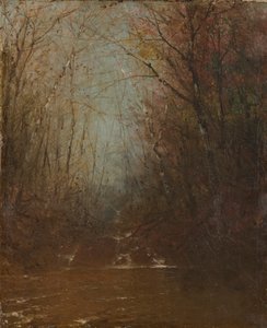 小川のある森の内部、カリフォルニア州。 1860～1870年。 作： John Frederick Kensett