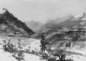山の風景、ロンバルディア州。 作： John Frederick Kensett.