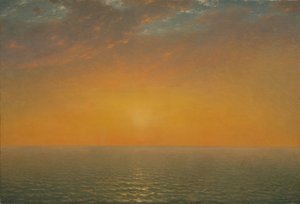 1872年に海に沈む夕日。