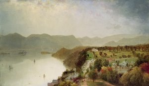 コッツェンズホテルウエストポイントニアニューヨークのビュー1863 作： John Frederick Kensett