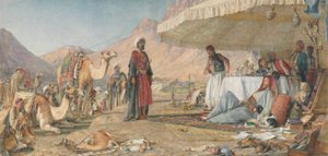 Um Acampamento Frank no Deserto do Monte Sinai. 1842 - O Convento de Santa Catarina à Distância