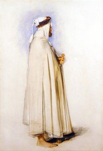 アラブ人」（紙に鉛筆の上に水彩）。 作： John Frederick Lewis