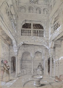 アルハンブラ宮殿の浴場の入り口、1830年代 作： John Frederick Lewis