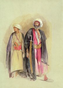 ゲベルトールとその息子のシェイクフセイン、1842-43年（トイレットペーパー、ガッシュ、チョーク、紙に黒鉛）