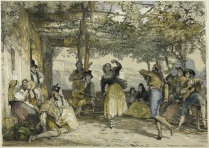 ボレロを踊るスペインの農民 作： John Frederick Lewis
