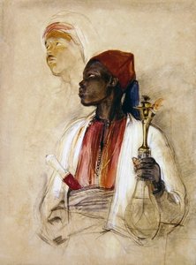 パイプベアラーのための習作」1856年頃（紙に水彩画） 作： John Frederick Lewis