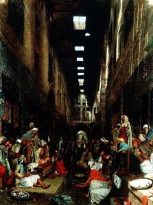 カイロ、エル・カン・カリルのベゼスタイン・バザール 作： John Frederick Lewis