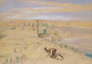 フィラエの王室寺院、1850（wc） 作： John Frederick Lewis