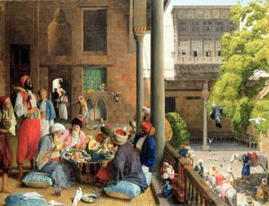 昼食、カイロ、1875 作： John Frederick Lewis
