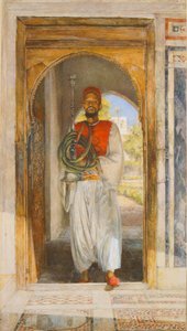 パイプベアラー、1859（ペン、インク、ウォッシュ、クレヨン） 作： John Frederick Lewis