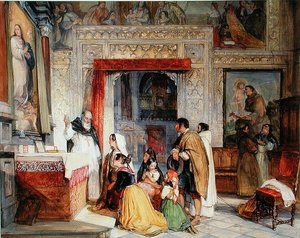 トレド大聖堂の聖具室（水彩・紙） 作： John Frederick Lewis