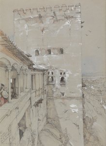 コマレスの塔、アルハンブラ宮殿、1835年 作： ジョン・フレデリック・ルイス