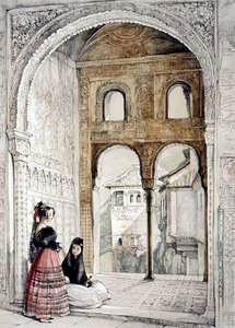 大使館の窓、アルハンブラのスケッチと絵、1835年