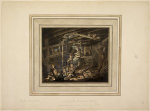 アイラ島のボモア近くの織工の家の内部 作： John Frederick Miller