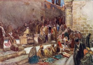 エルサレムの聖墳墓教会の前裁判所への入り口 作： John Fulleylove