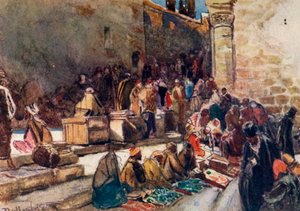 聖墳墓教会の前庭への入り口。 -エルサレム、1902。 作： John Fulleylove