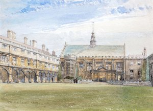 ケンブリッジ、トリニティ・カレッジのホール、1889年（水彩画） 作： John Fulleylove
