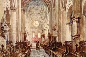 クライストチャーチ大聖堂の内部、1903年 作： John Fulleylove
