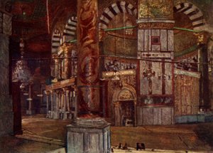 南東の岩のドームの内部、1902年。 作： John Fulleylove