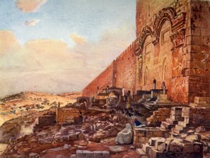 エルサレム。ゴールデンゲートまたはビューティフルゲートの外観、1902年。 作： John Fulleylove