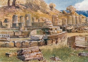 オリンピア。ヘラ神殿の遺跡とフィリピオンがあるクロノスの丘のふもと 作： John Fulleylove