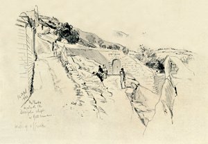 オリーブ山で、庭で苦しみの最中に弟子たちが眠った場所、1902年。 作： John Fulleylove