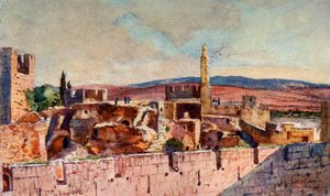 エルサレムの城塞の一部、1902年。 作： John Fulleylove