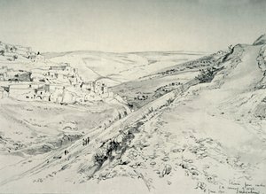 テンプルエリアの壁の南東の角の下にあるシロアム、1902年。 作： John Fulleylove
