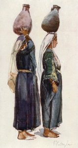 シリアの農民女性の研究（カラーリトグラフ 作： John Fulleylove